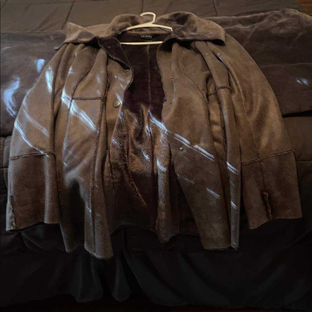 Tribal Women's Dark Brown Faux Fur Utility Jacket